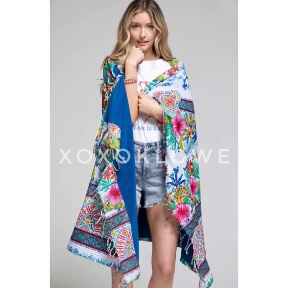 Floral Print Luxury Oversized Beach Blanket Towel - Picture 5 of 10